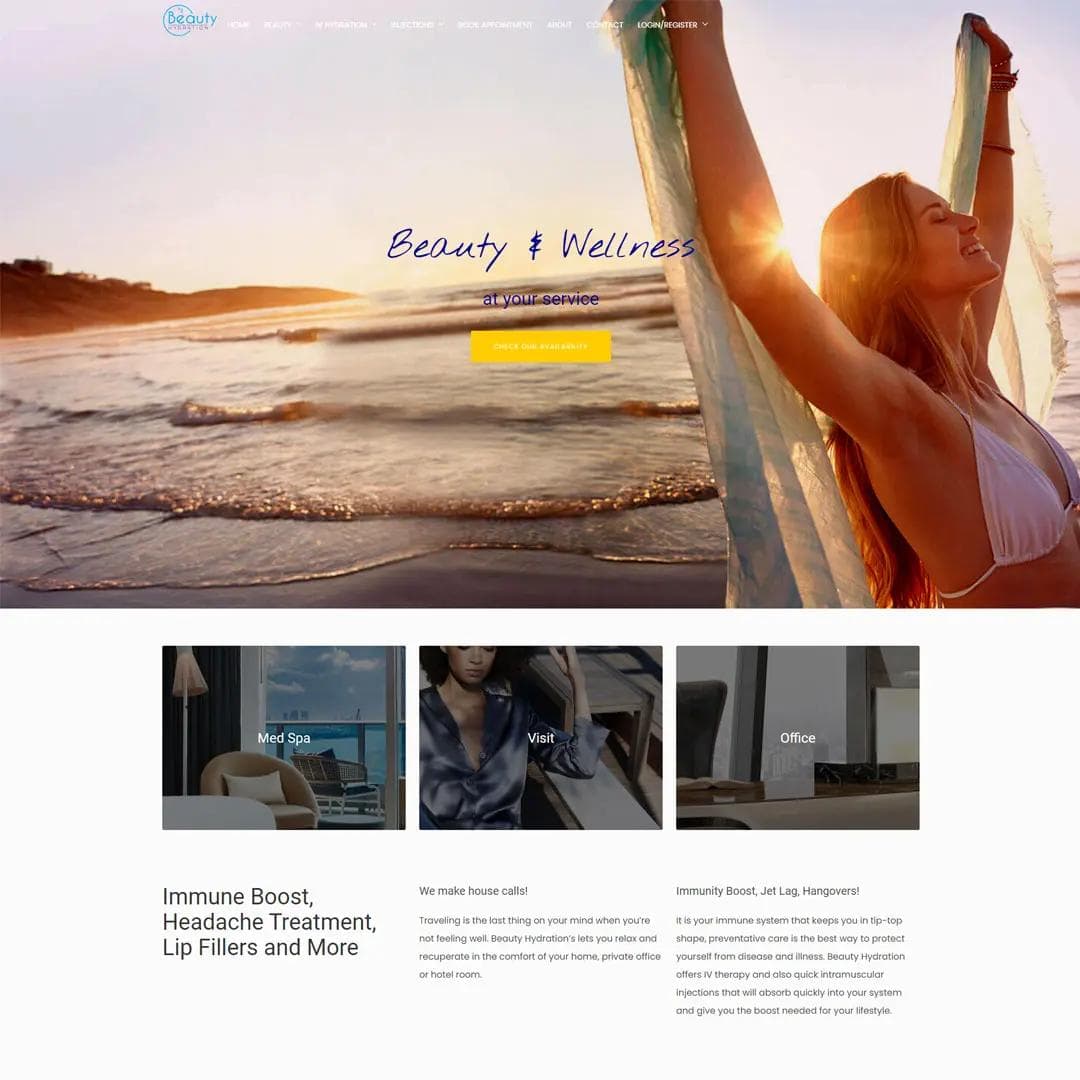 Beauty Hydration web design