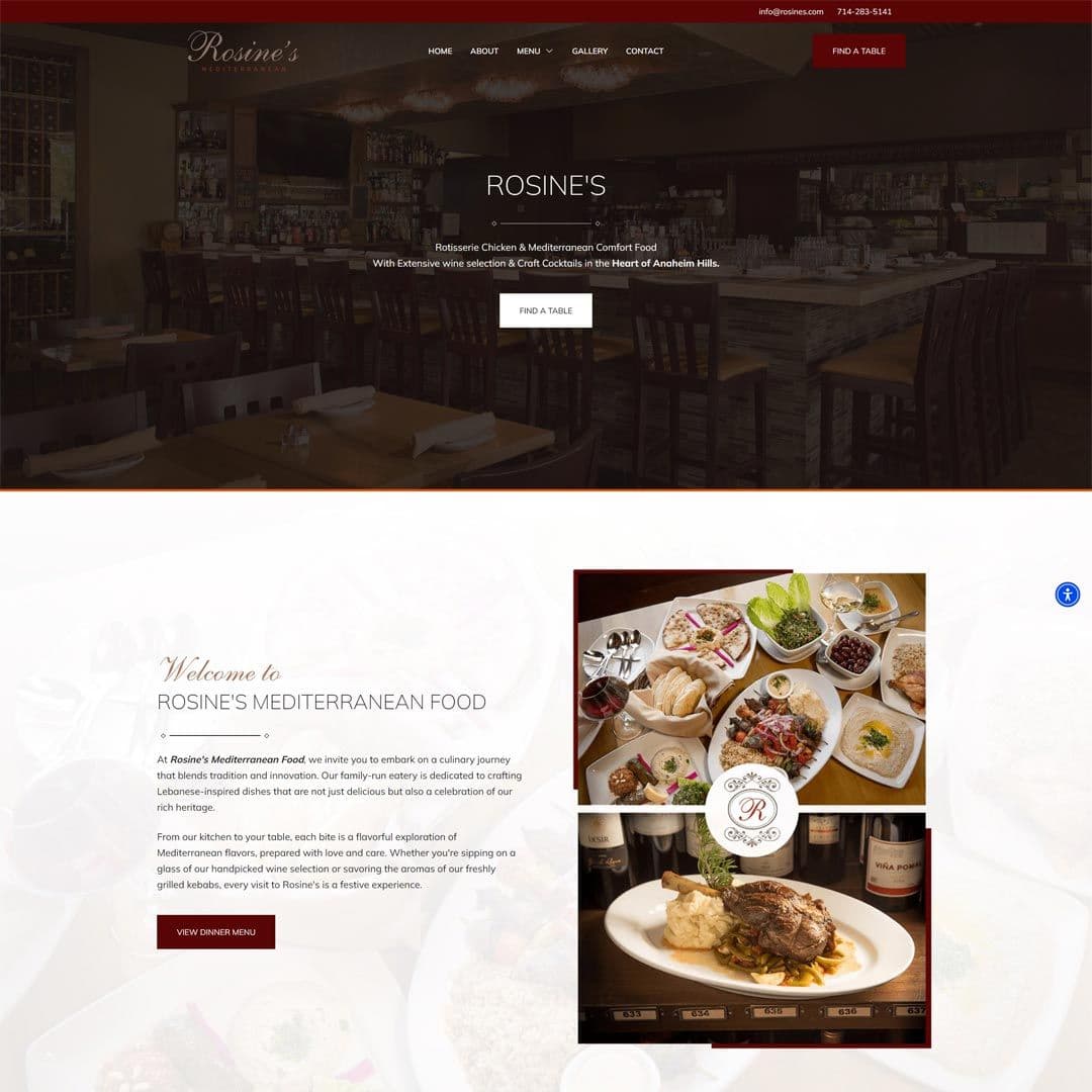 restaurant web design