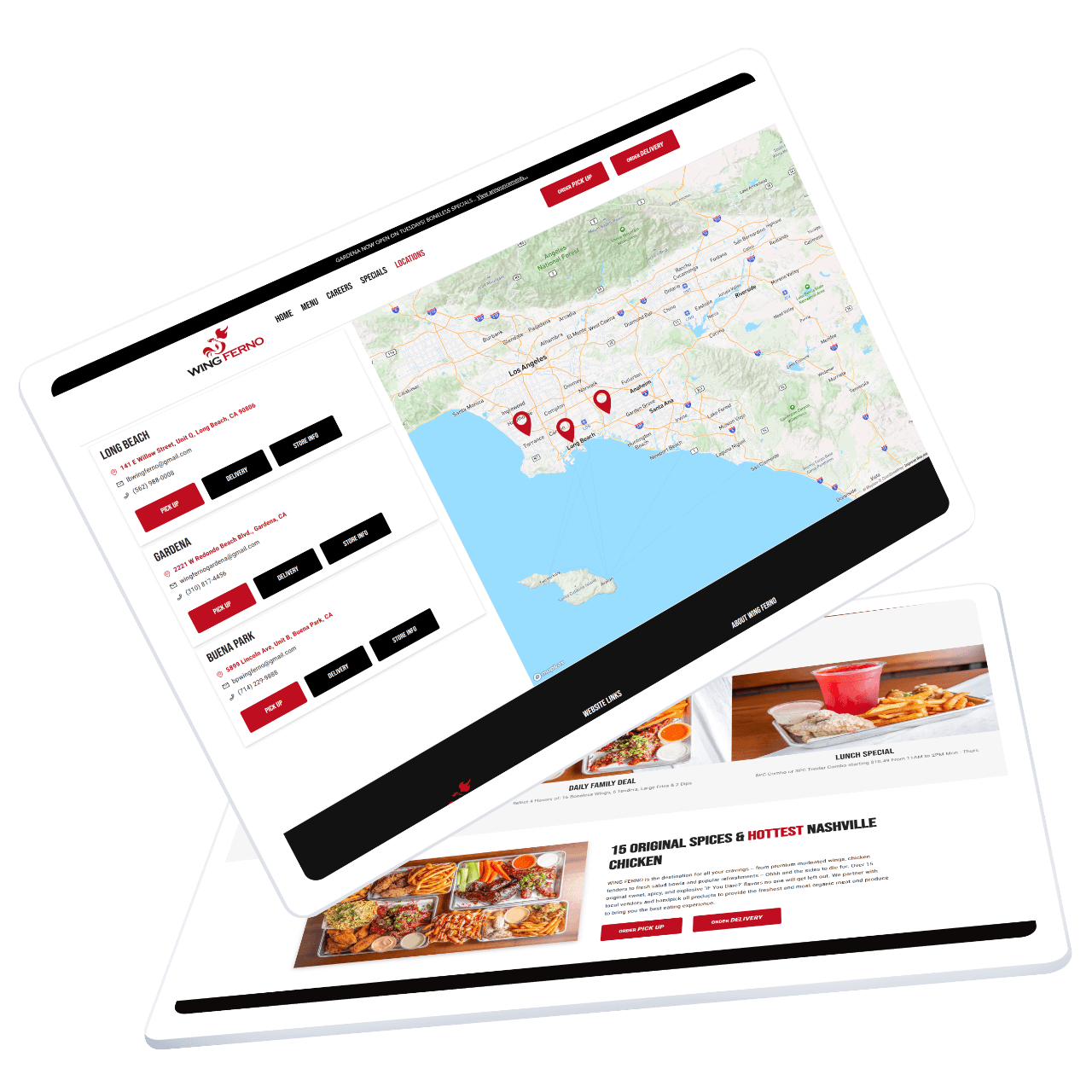 Wing Ferno web design